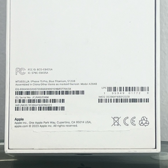 iPhone 15 Pro Blue Titanium Box **BOX ONLY** - Picture 5 of 7